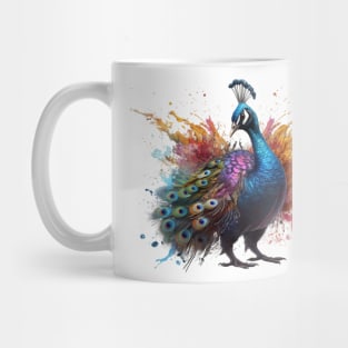 Peacock Splash Art: Dazzling Fantasy Display #1 Mug